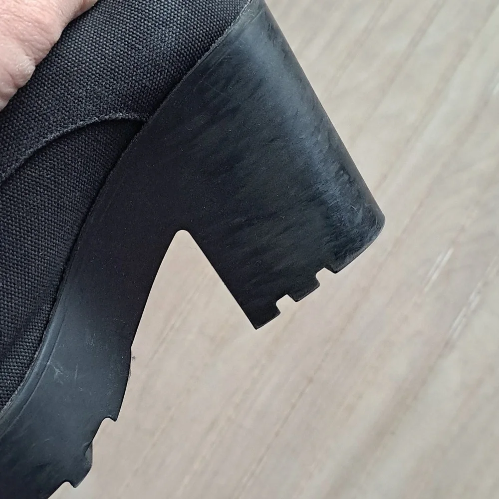 DIVIDED H&M Black Chunky Y2K Platform Lace-Up Edgy Trendy Bold Heel Shoes - Picture 11 of 13